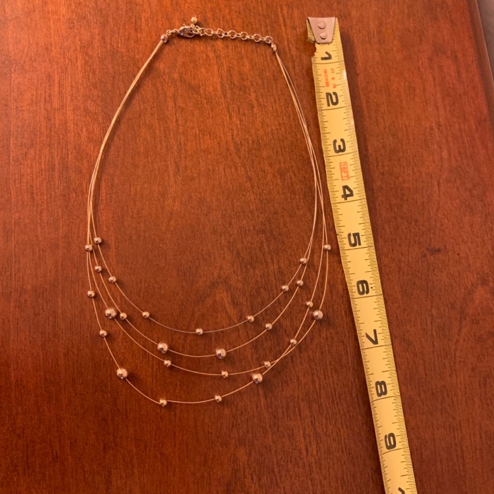 Gold beaded necklace - Picture 3 of 5